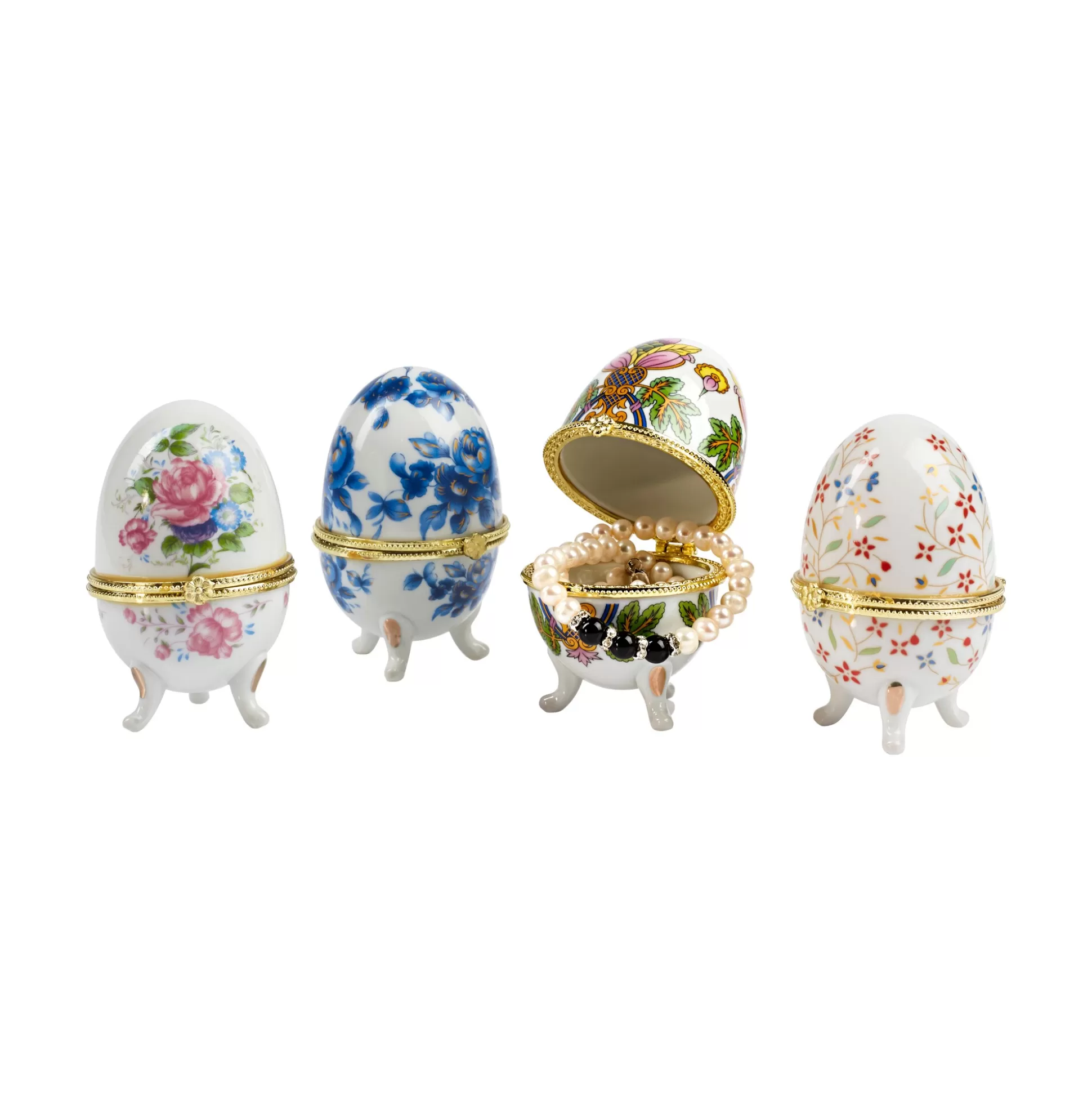Decoratiefiguren^Genius Ideas Porseleinen Geschenkeieren, 4 Stuks